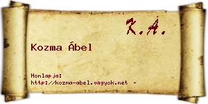 Kozma Ábel névjegykártya