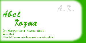 abel kozma business card