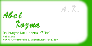 abel kozma business card